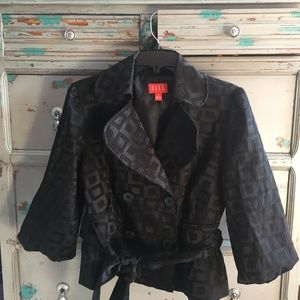 Elle Woven Black Jacket with Peplum